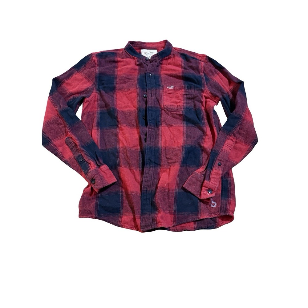 Vintage Hollister Red/Black No Collar Plaid Flannel - Medium